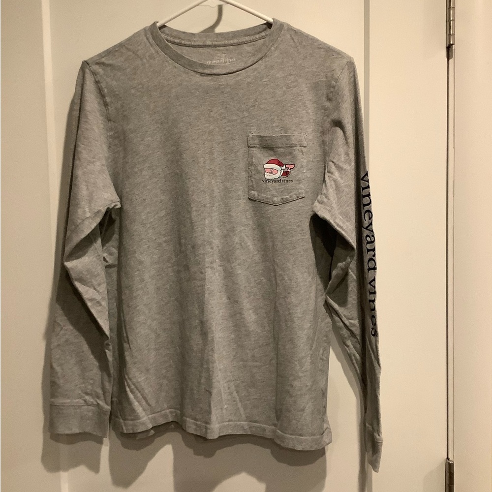 Vineyard Vines Christmas Heather Gray Crewneck Tee
